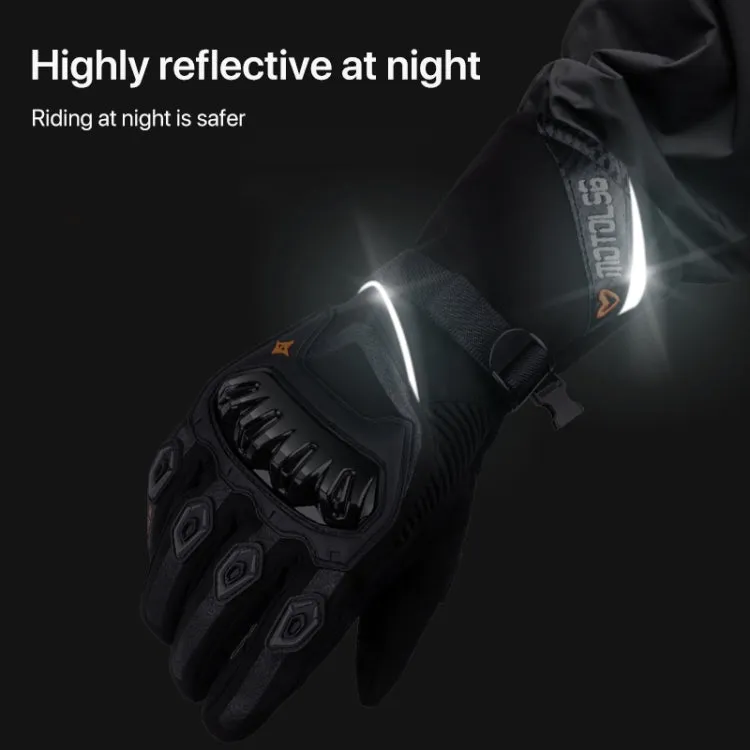 1-Pair MOTOLSG Motorcycle Riding Waterproof Winter Warm Gloves, Size:XXL(Black)