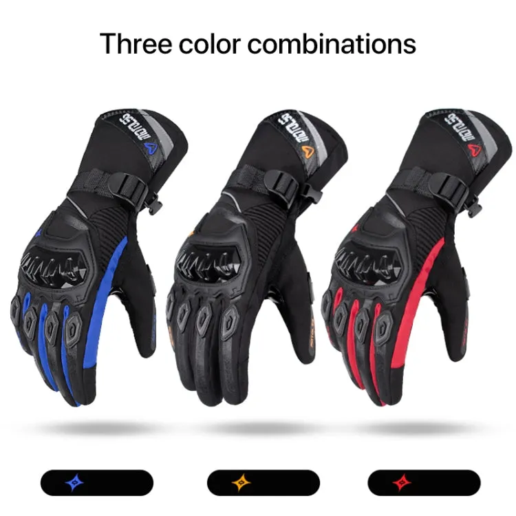 1-Pair MOTOLSG Motorcycle Riding Waterproof Winter Warm Gloves, Size:XXL(Black)