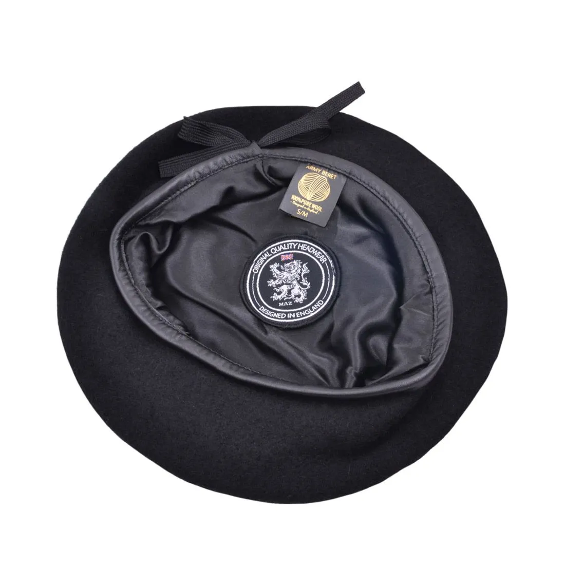 100% Wool Black Military Beret