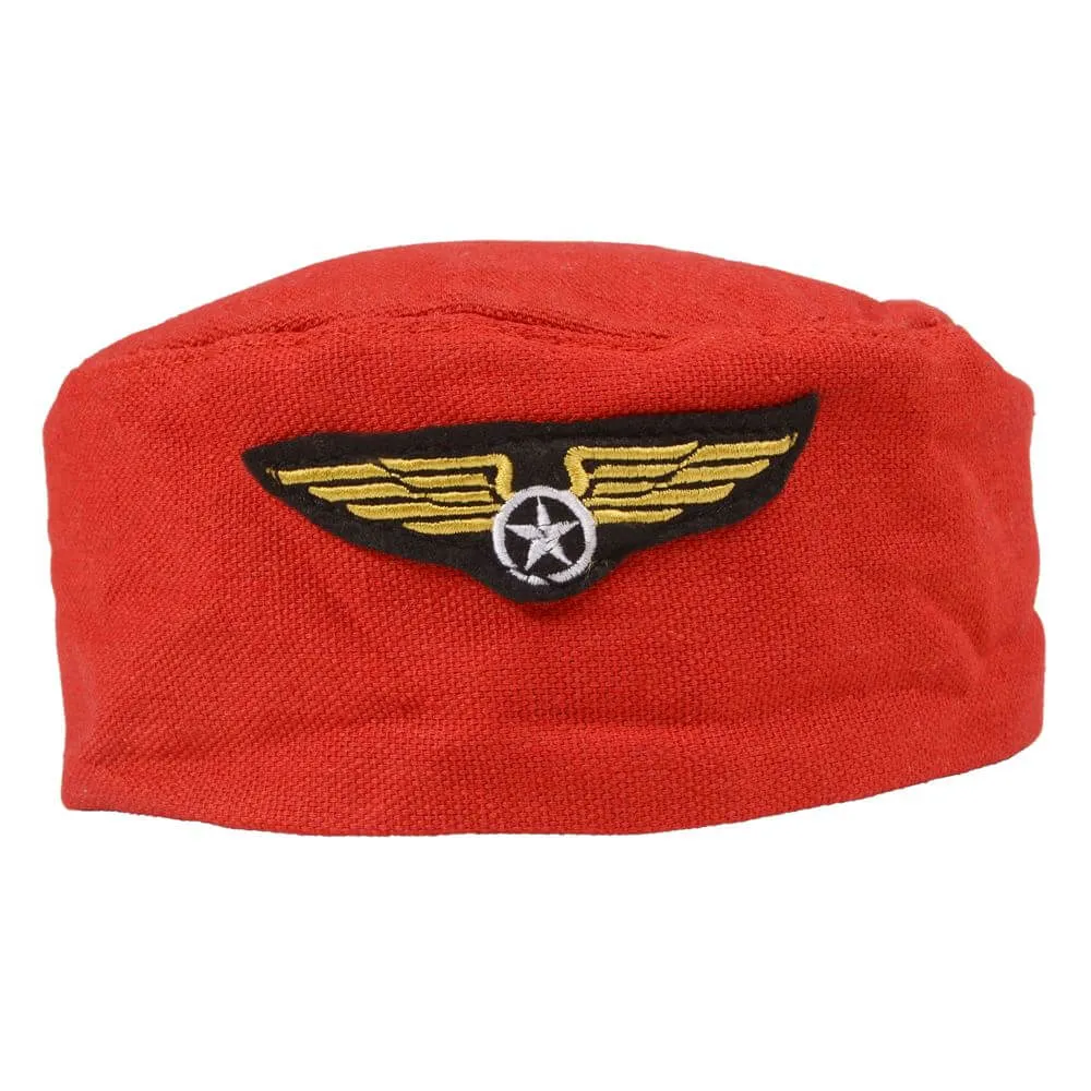 Air Hostess Hat Red Cap Steward Cabin Crew Fancy Dress