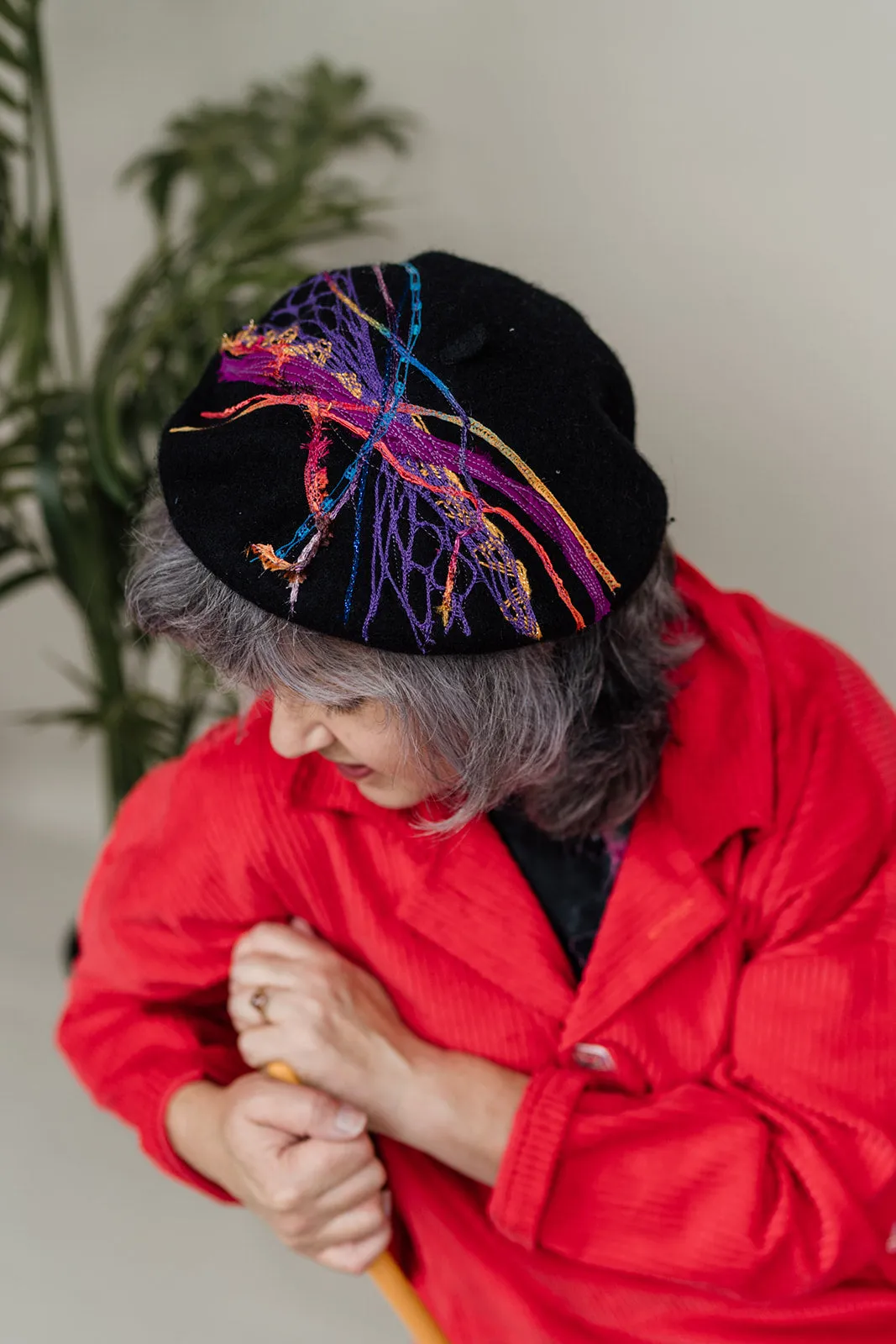 Embellished Beret in Black