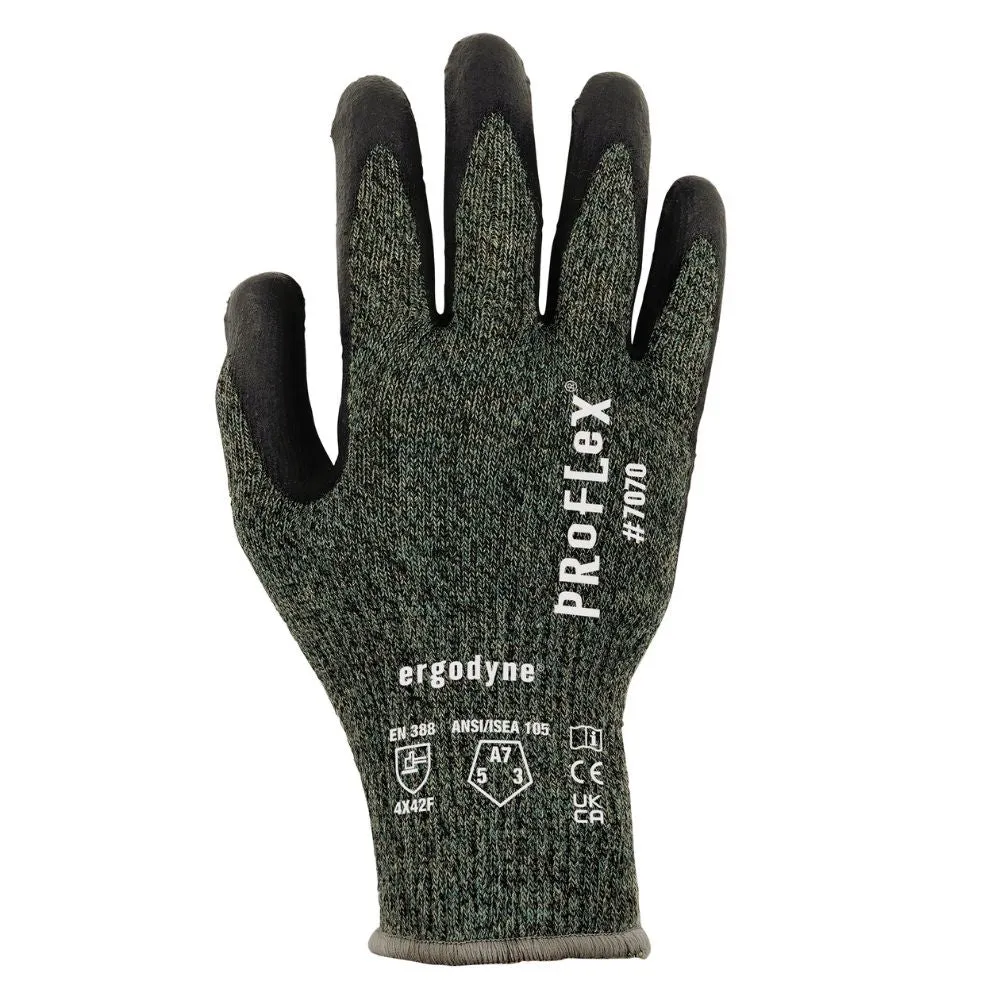 Ergodyne 18036 #7070 12-pair 2XL Green ANSI A7 Nitrile Coated CR Gloves