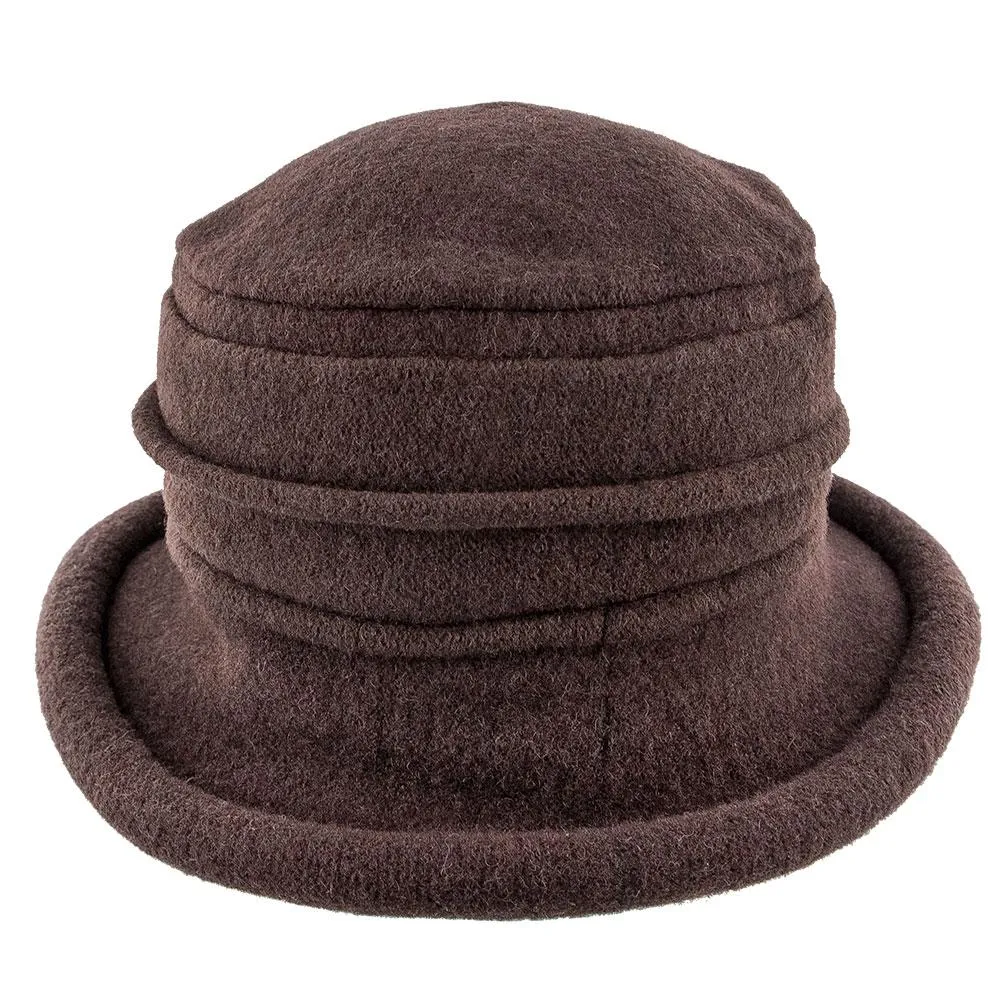 Genevra - Scala LW399 Walnut Crushable Boiled Wool Cloche Hat