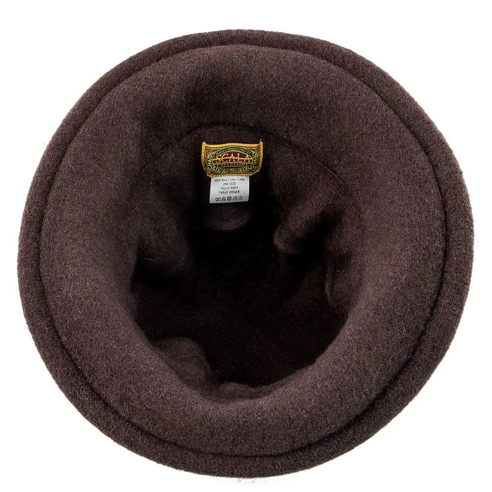 Genevra - Scala LW399 Walnut Crushable Boiled Wool Cloche Hat