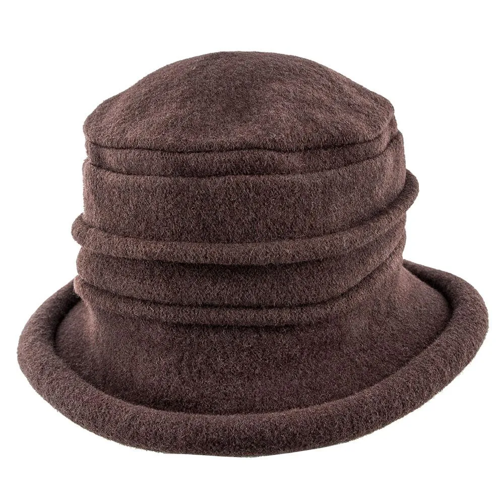 Genevra - Scala LW399 Walnut Crushable Boiled Wool Cloche Hat