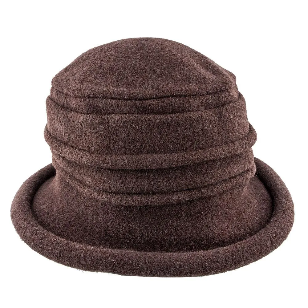 Genevra - Scala LW399 Walnut Crushable Boiled Wool Cloche Hat