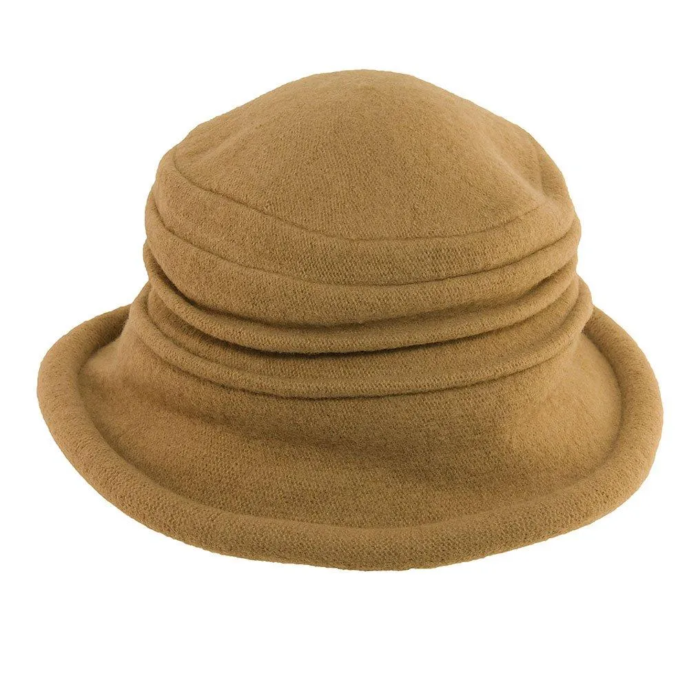 Genevra - Scala LW399 Walnut Crushable Boiled Wool Cloche Hat