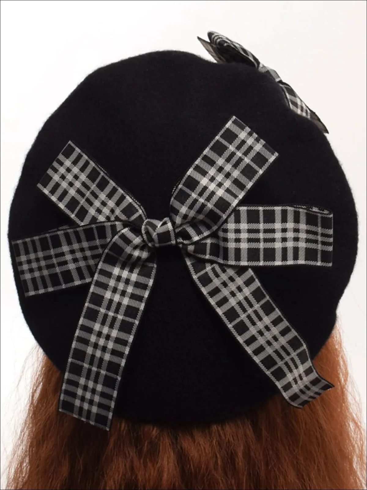 Girls Parisian Style Bow Tie Wool Beret