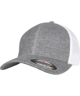 Grey/White Mesh - Retro trucker melange cap (6511M)