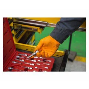 Heavy Duty One Size Fits Nitrile Gloves – Orange – Pack of 6