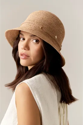 Helen Kaminski Villa 6 Raffia Crochet Hat | Nougat