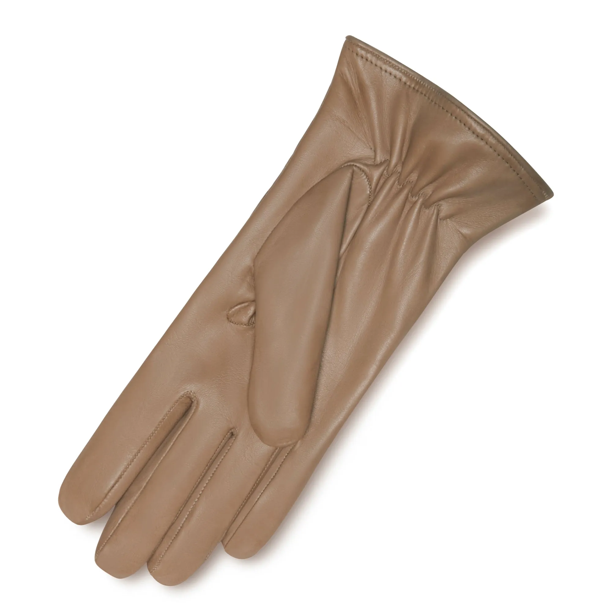 Honoré Rosette taupe goatskin leather gloves