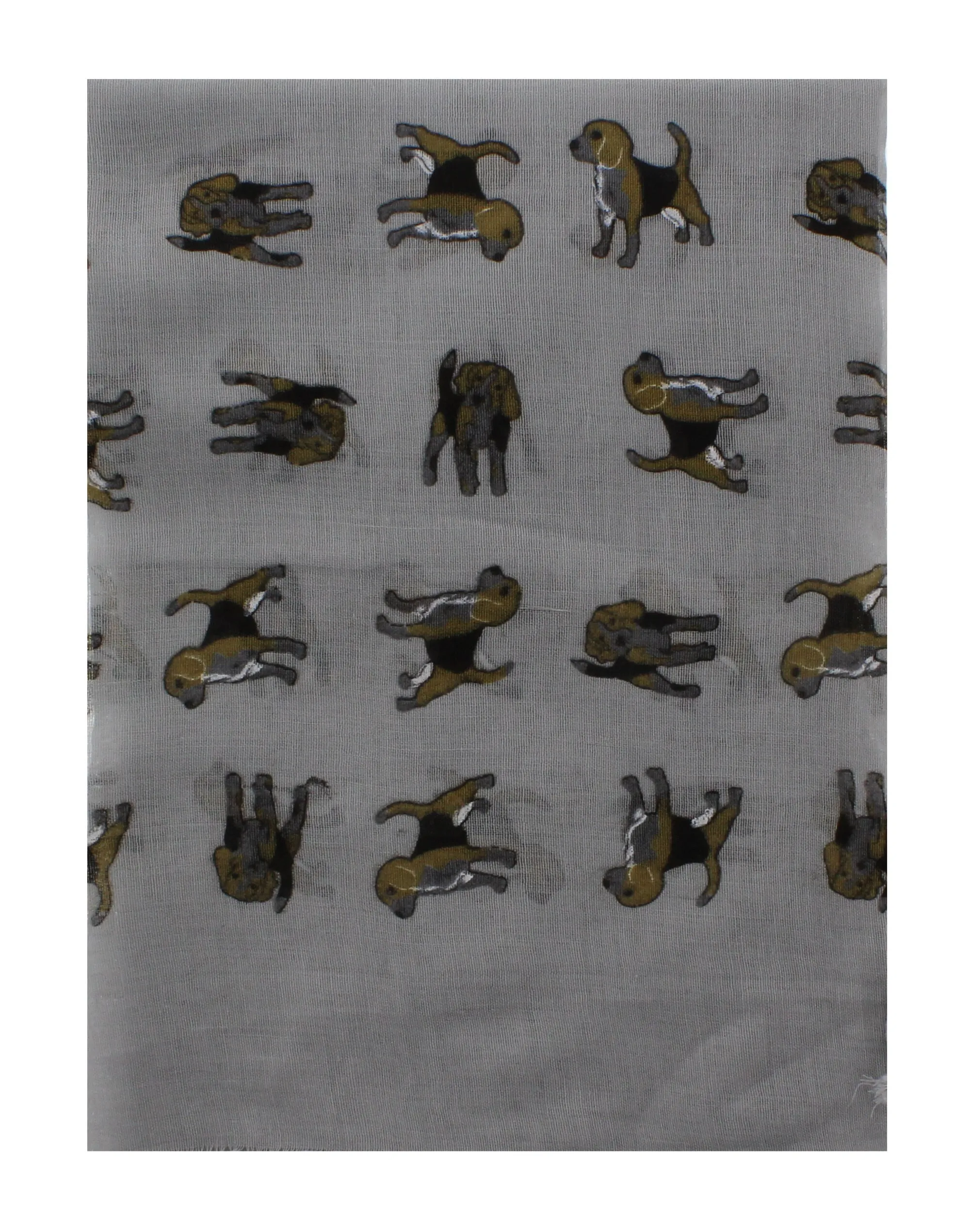 Light Beagle Dog Print Scarf