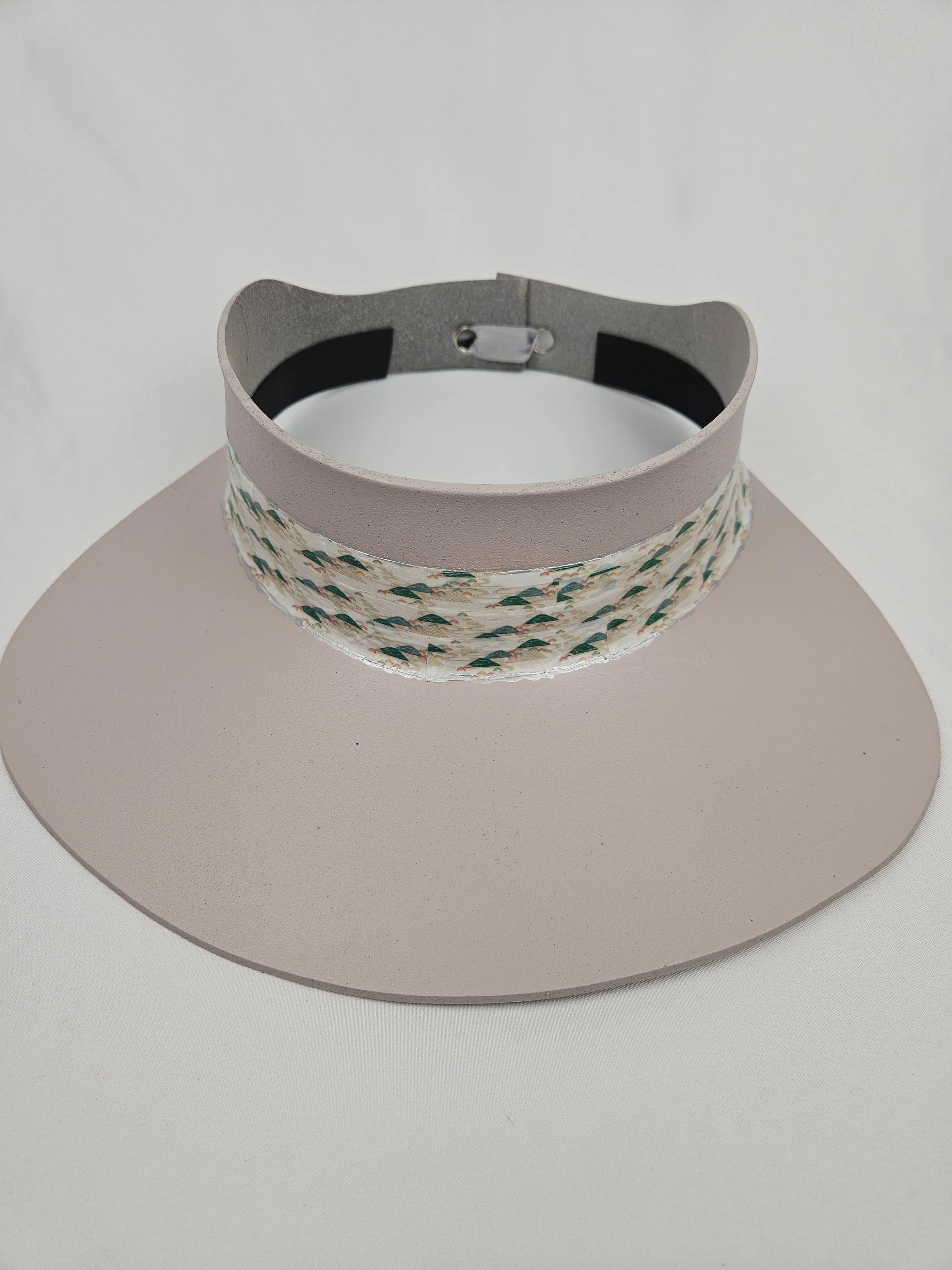 Light Pink "LadyEVA" Visor Hat with Green Printed Band