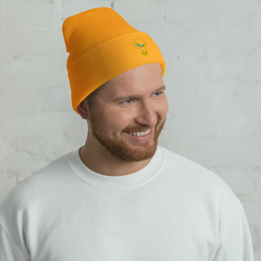 Lightbulb Garden embroidered cuffed beanie