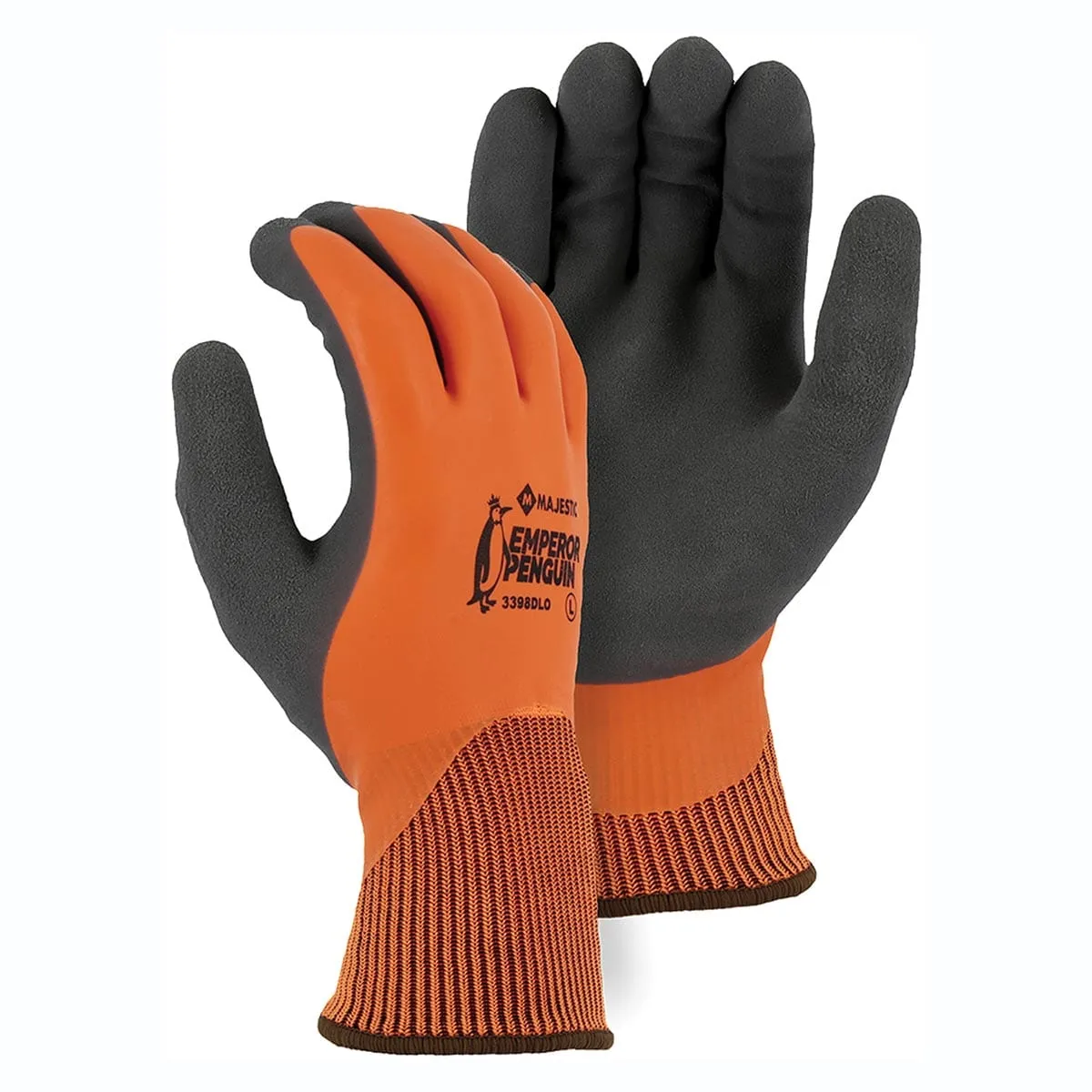 Majestic Emperor Penguin Winter Lined Nylon Glove with Closed-Cell Latex Dip and Sandy Latex Palm, 12 pairs