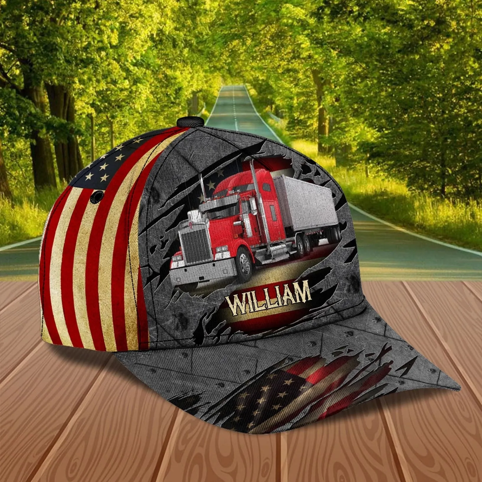 Personalized Trucker Cap American Flag 3D Classic Cap for Trucker Dad, Father Trucker Cap