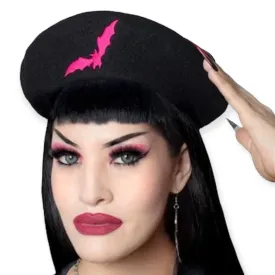 Pink Bat Repeat Beret Hat