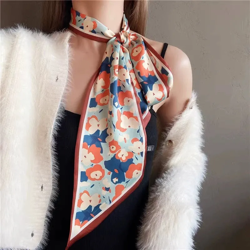 Retro Lettered Silk Scarf