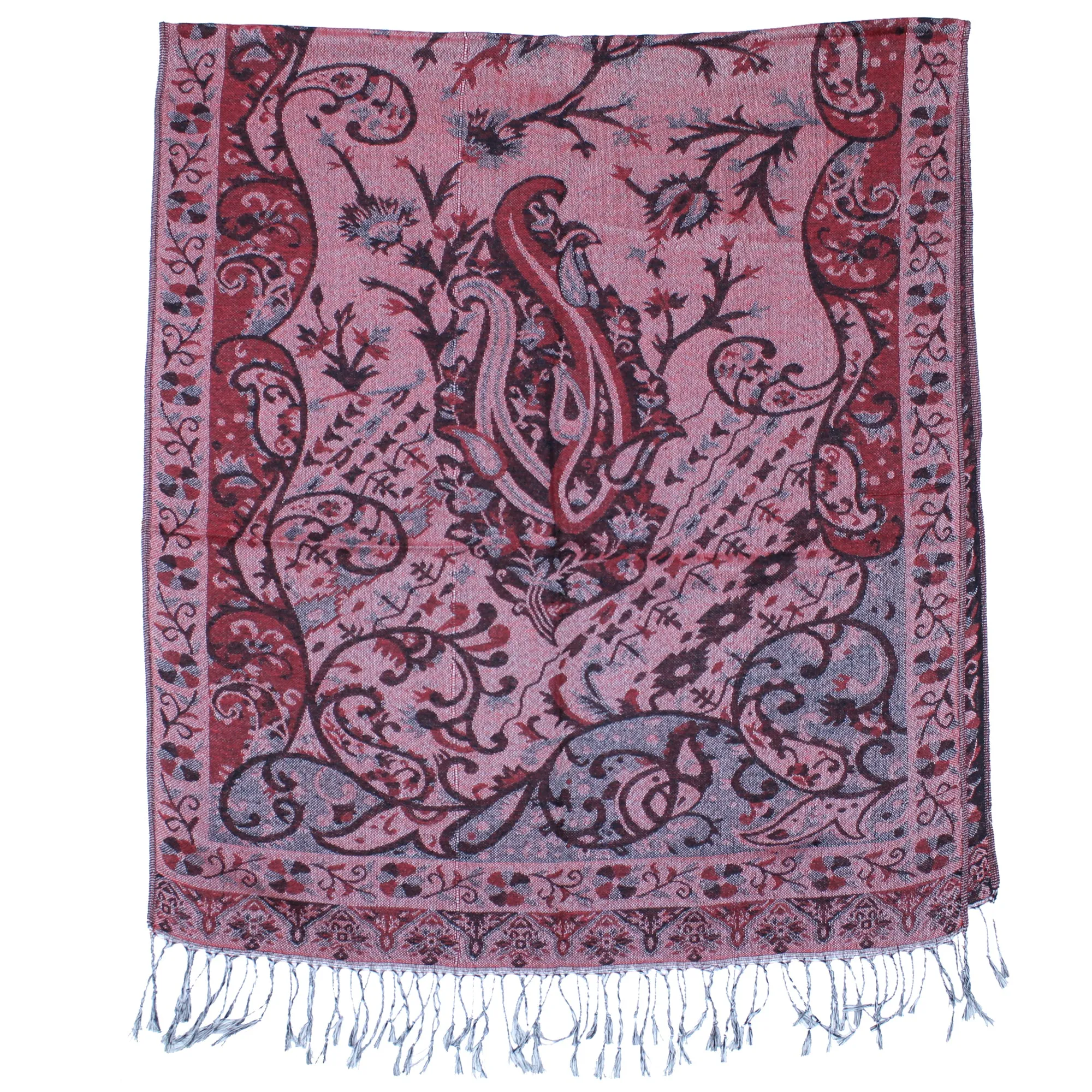 Reversible Paisley Print Pashmina with Tassels