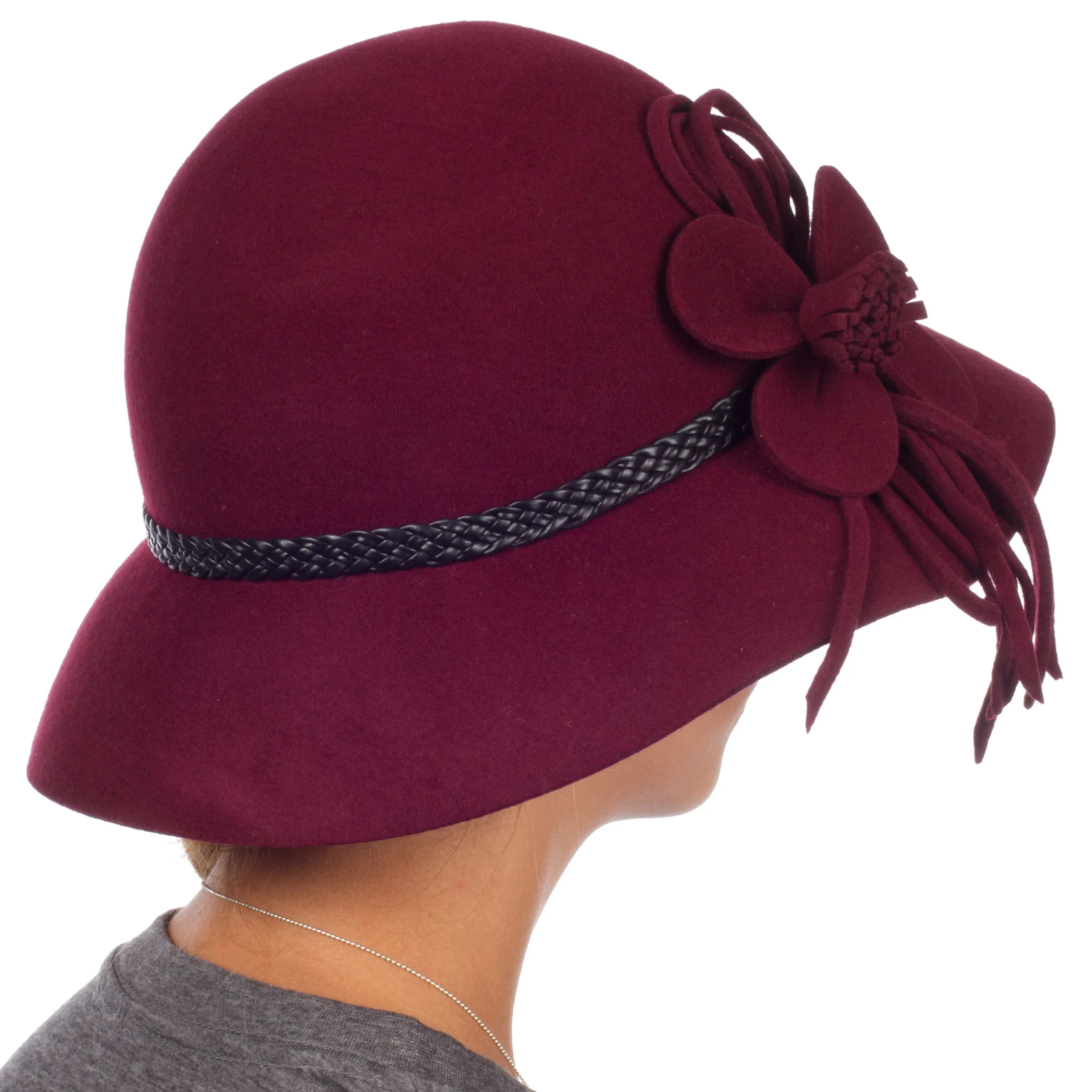 Sakkas Gloria Vintage Style Wool Cloche Hat