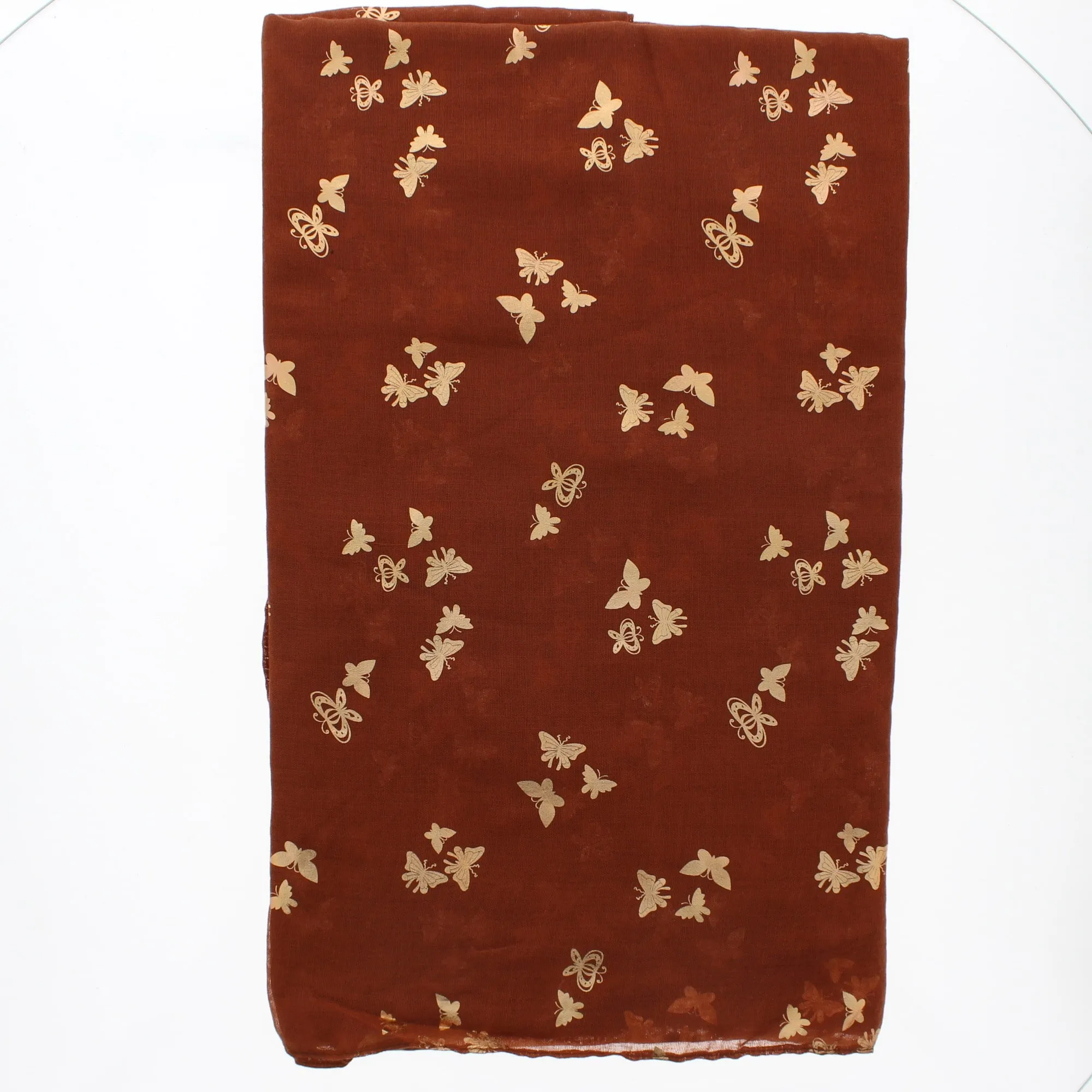 Scarf with Tiny Gold Foil Butterflies