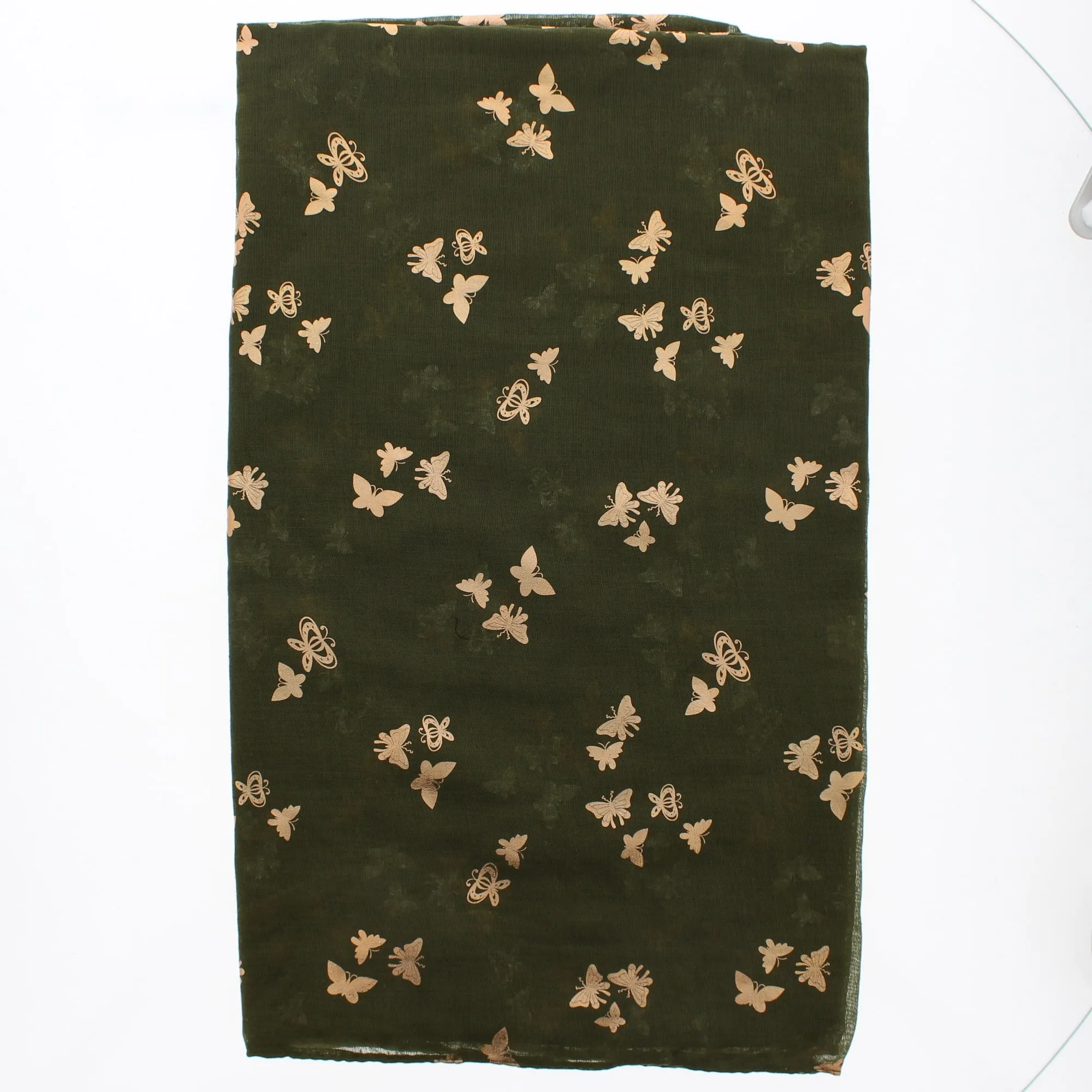 Scarf with Tiny Gold Foil Butterflies