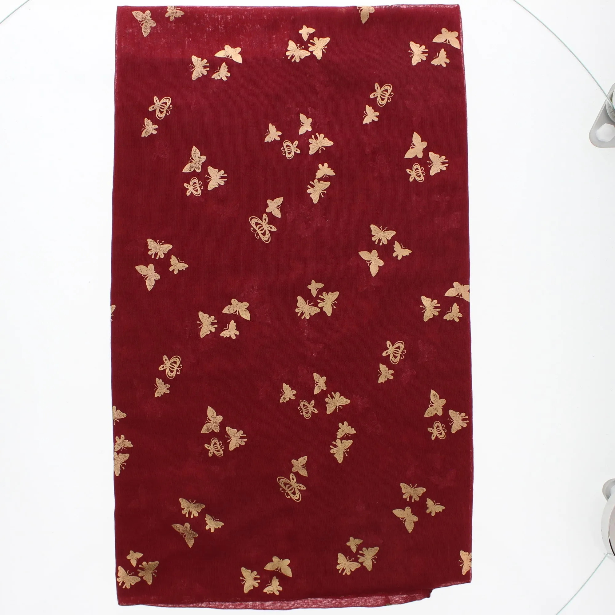 Scarf with Tiny Gold Foil Butterflies