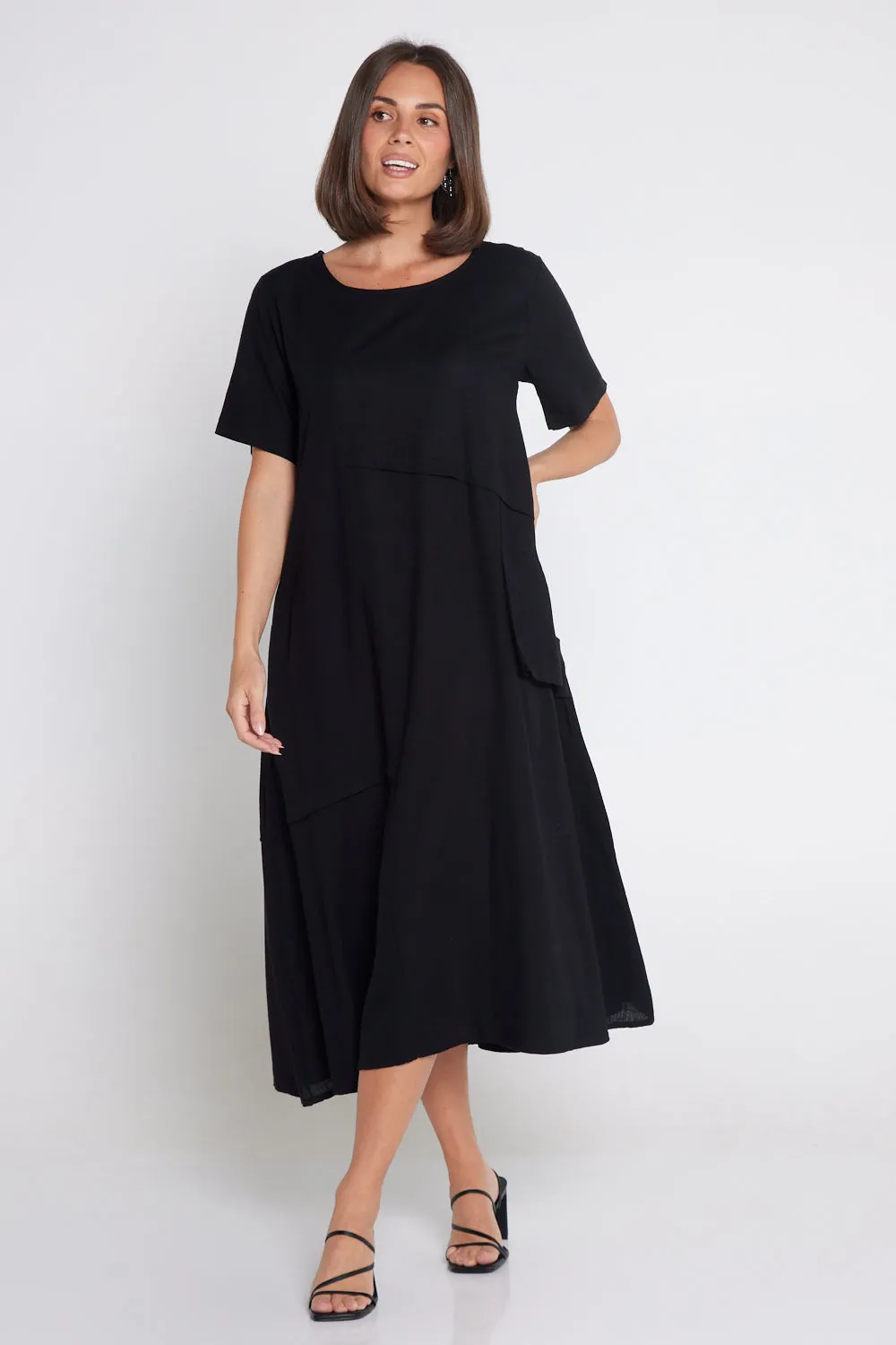 Shona Cotton & Linen Dress - Black