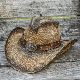 Stampede Men's Western Straw Hat - Hickory Star