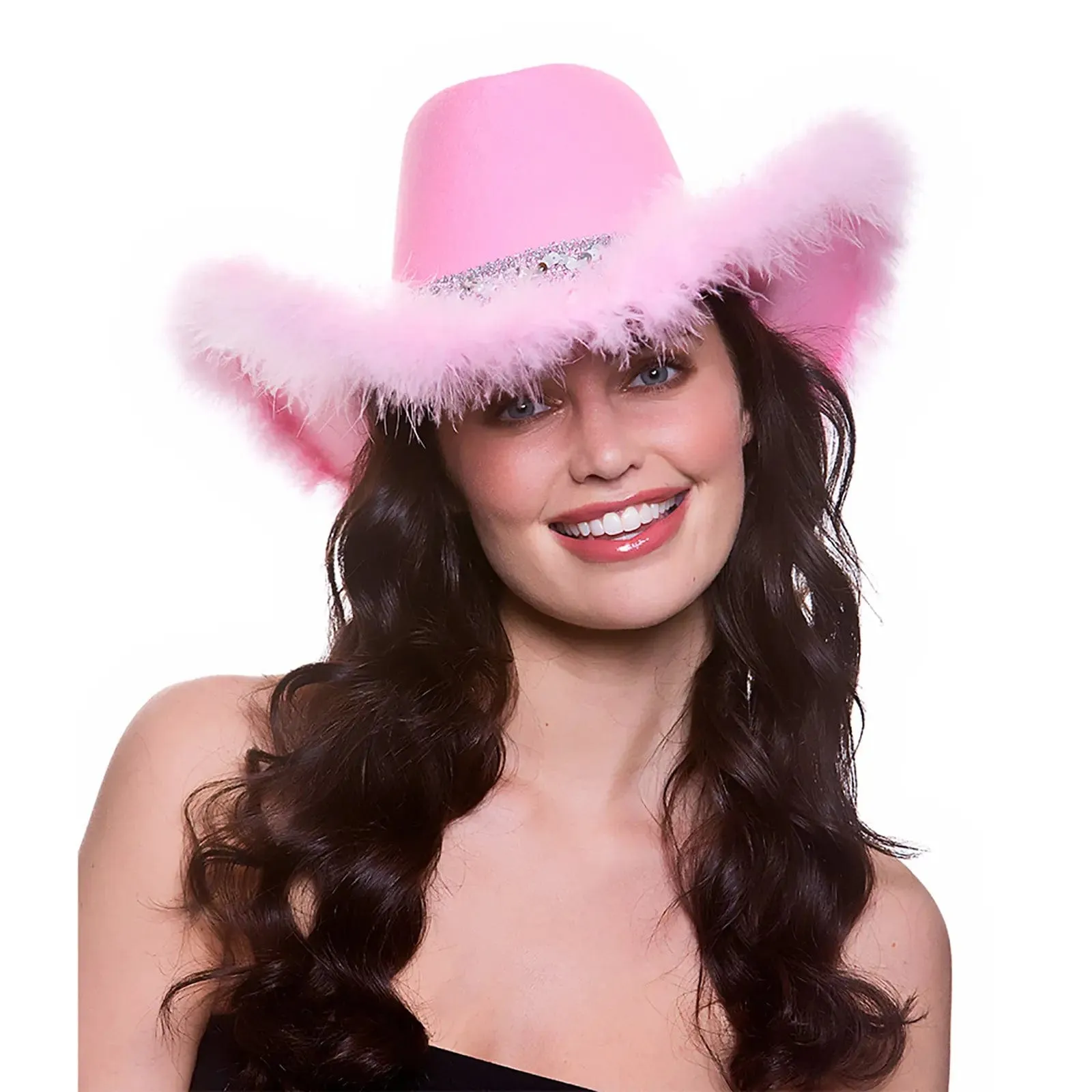 Texan Cowgirl Hat Sequins Feathers Hen Night Fancy Dress