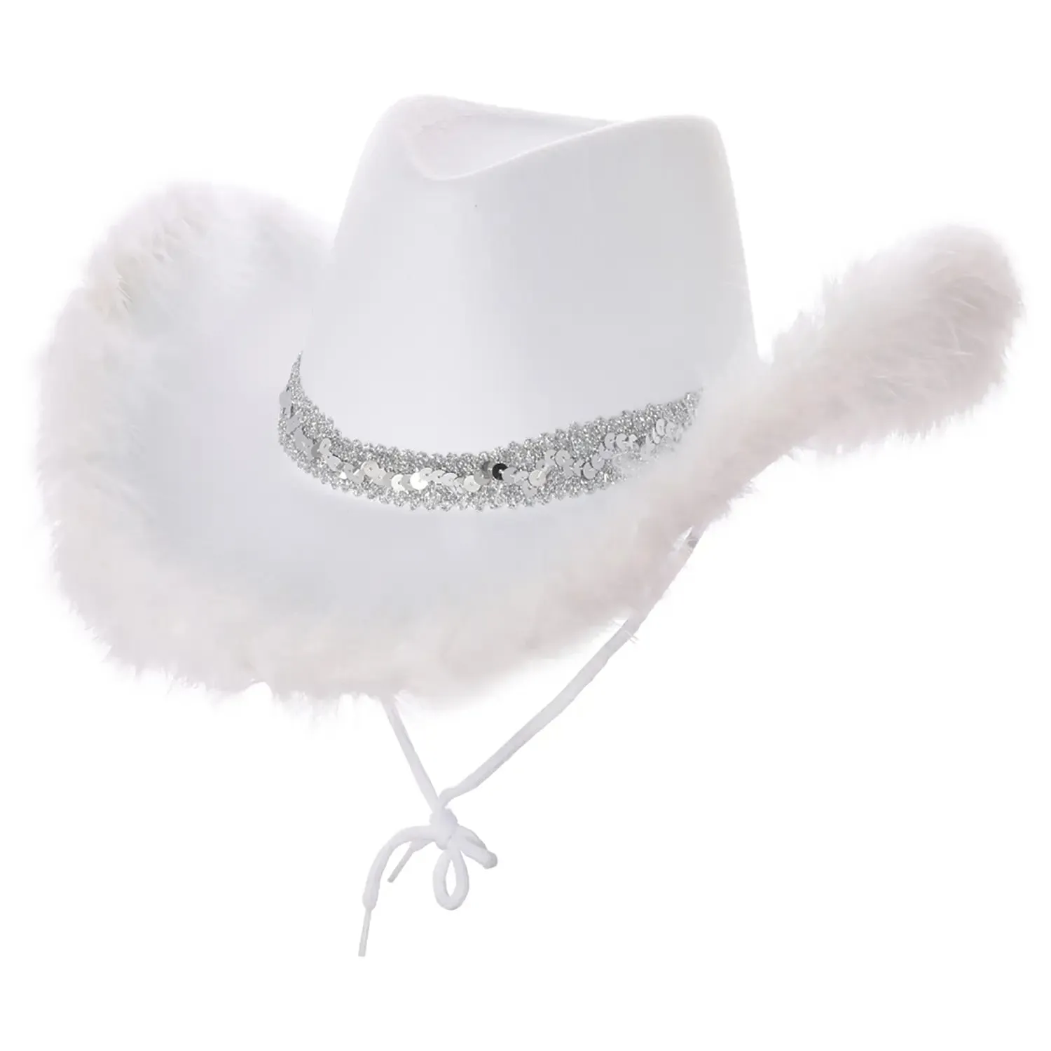 Texan Cowgirl Hat Sequins Feathers Hen Night Fancy Dress