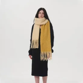 Two Color Mohair Scarf - Yellow