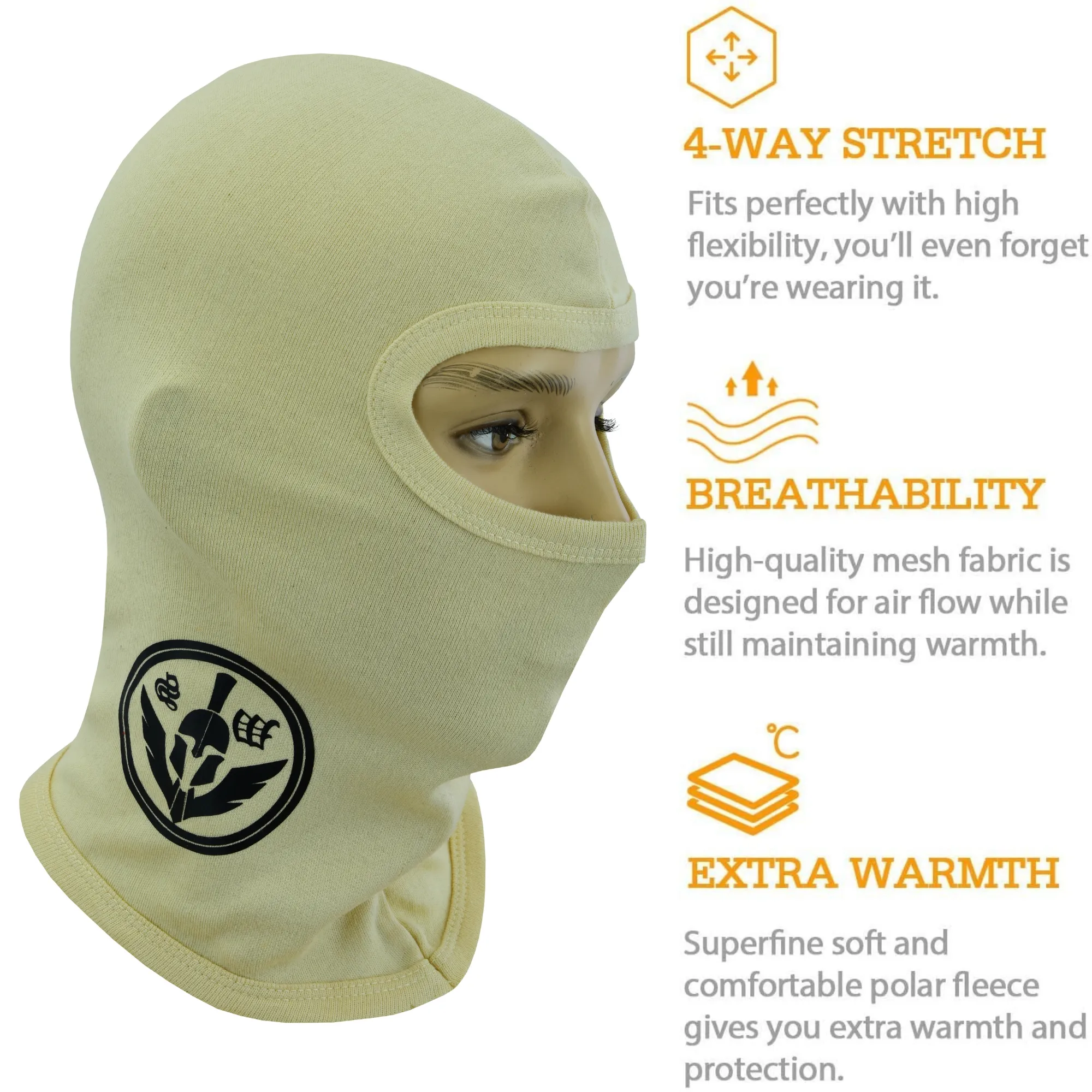 Warrior Gears®100% Cotton Motorcycle Balaclava | Face Mask - Beige