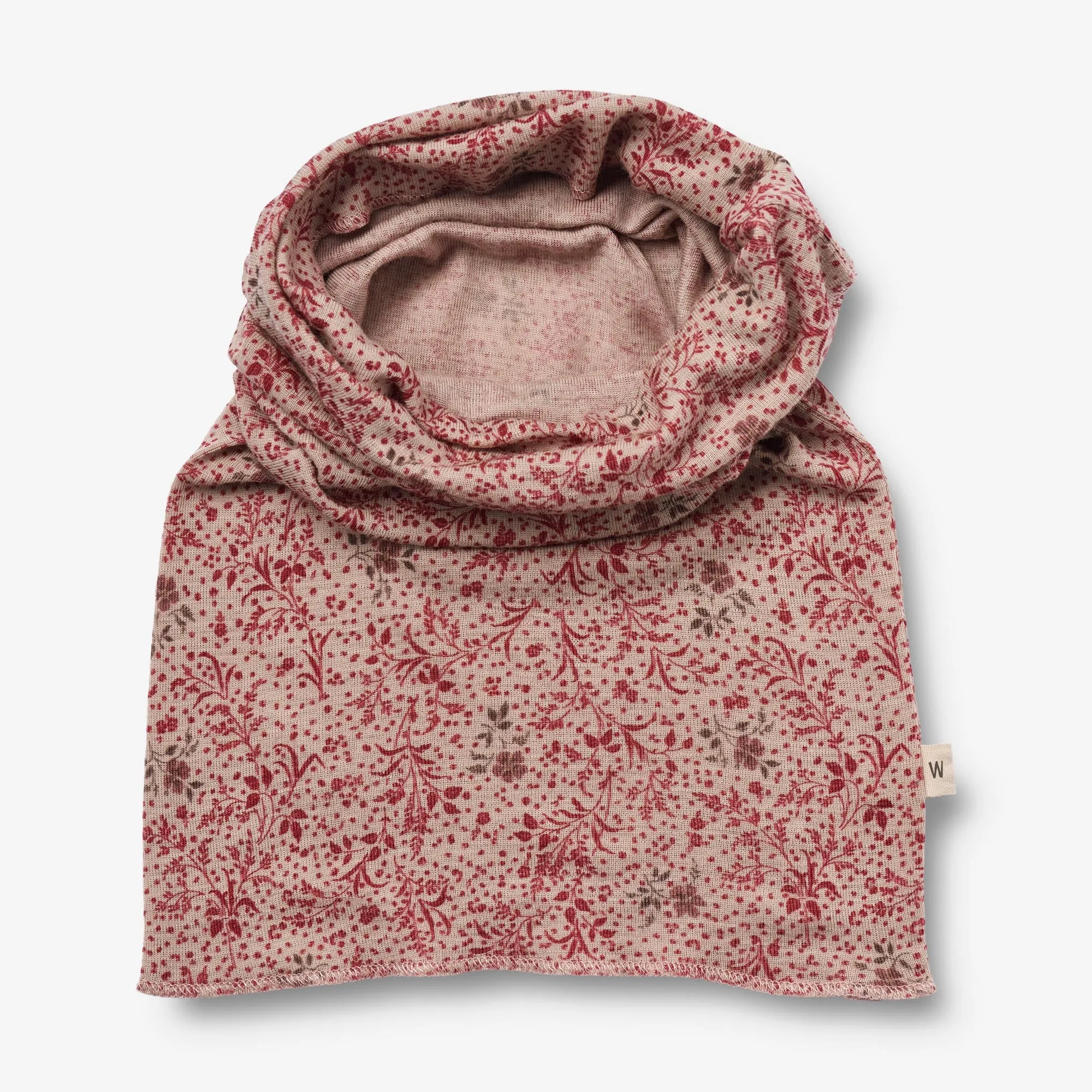 Wool Hat & Neckwarmer Arta - cherry flowers